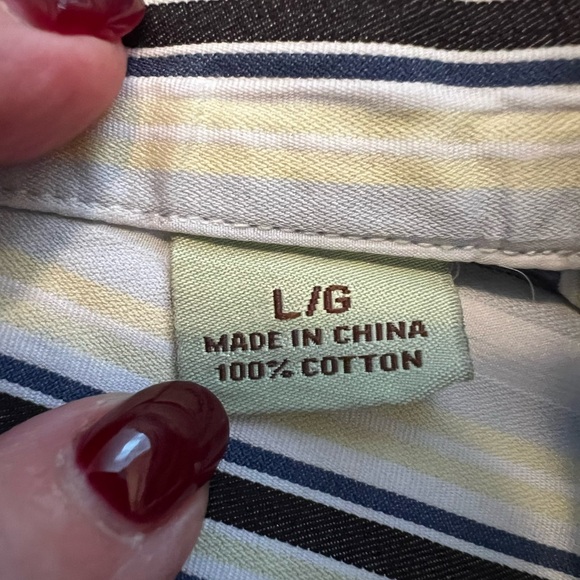 Tommy Bahama Shirt Mens Size L Blue Striped Button Up Causal  Long  Sleeves - Picture 5 of 8